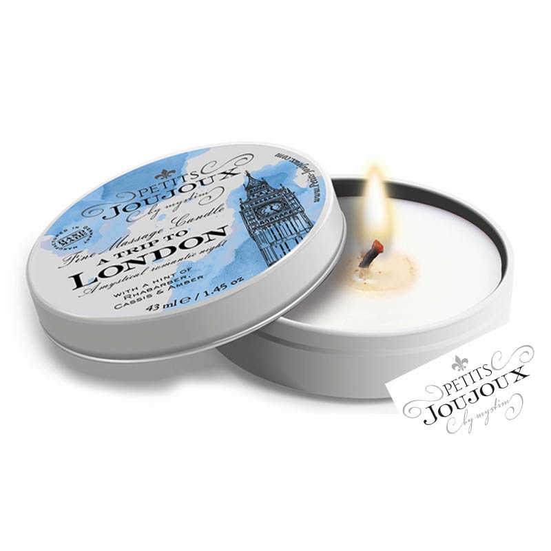 Свеча массажная "Petits Joujoux London" с ароматом ревеня и амбры, 43ml 